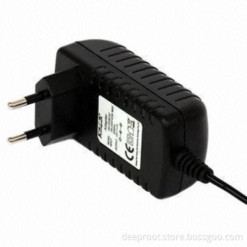 CE-certified AC/DC Adapter for CCTV Camera with 12V 1A/1.5A Output Standard, European Plug